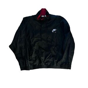 Vintage 90s Nike Air Black Nylon Pullover Jacket Size L Swoosh Logo Y2K 90s